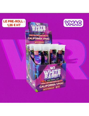 WHITE RABBIT - PRE-ROLL CALIFORNIA VMAC DISPLAY DE 16 UNITÉS_Grossiste VMAC
